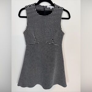 Amanda Uprichard Mini Sleeveless Dress Women White Blacker Checker Small USA